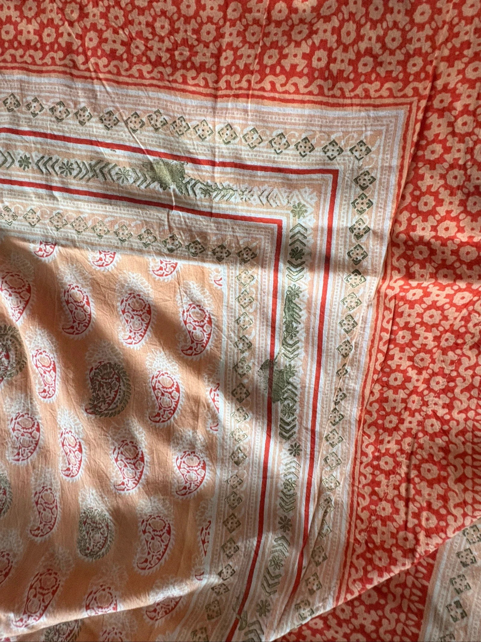 caftã túnica praia boho étnico estampado paisley laranja dourado tamanho único kaftan roupão – photo 11